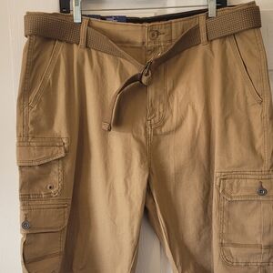 Iron Co Cargo Shorts Mens 40 Solid Tan Color
